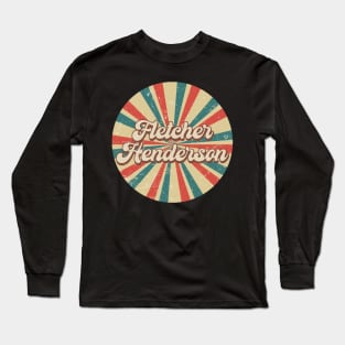 Circle Design Henderson Proud Name Birthday 70s 80s 90s Styles Long Sleeve T-Shirt
